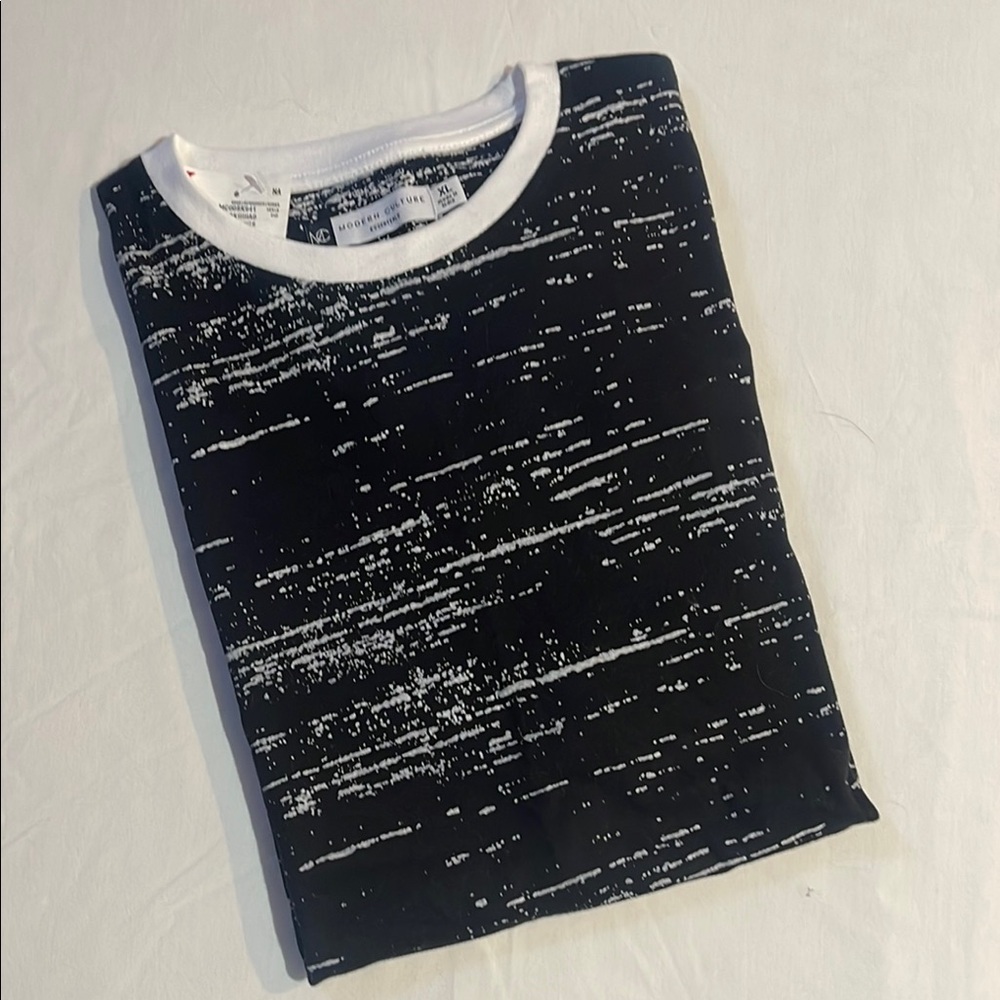Black and White Distressed Long Sleeve Tee